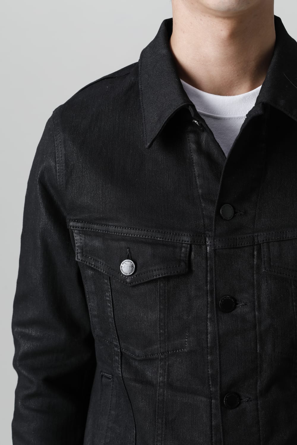 Black coating Denim jacket