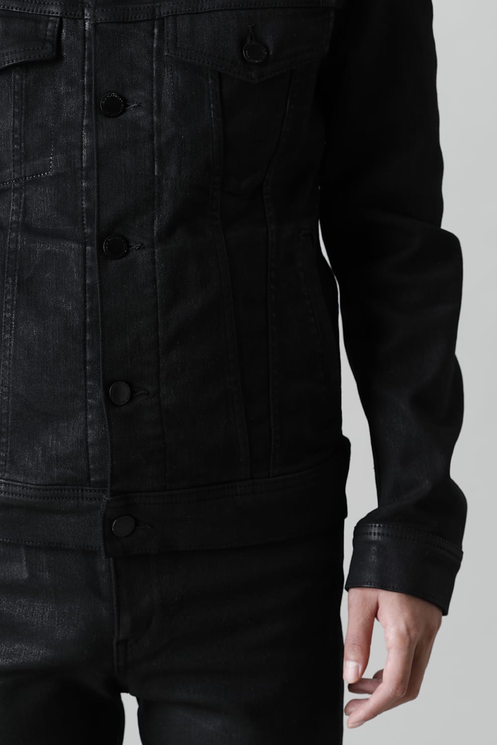 Black coating Denim jacket