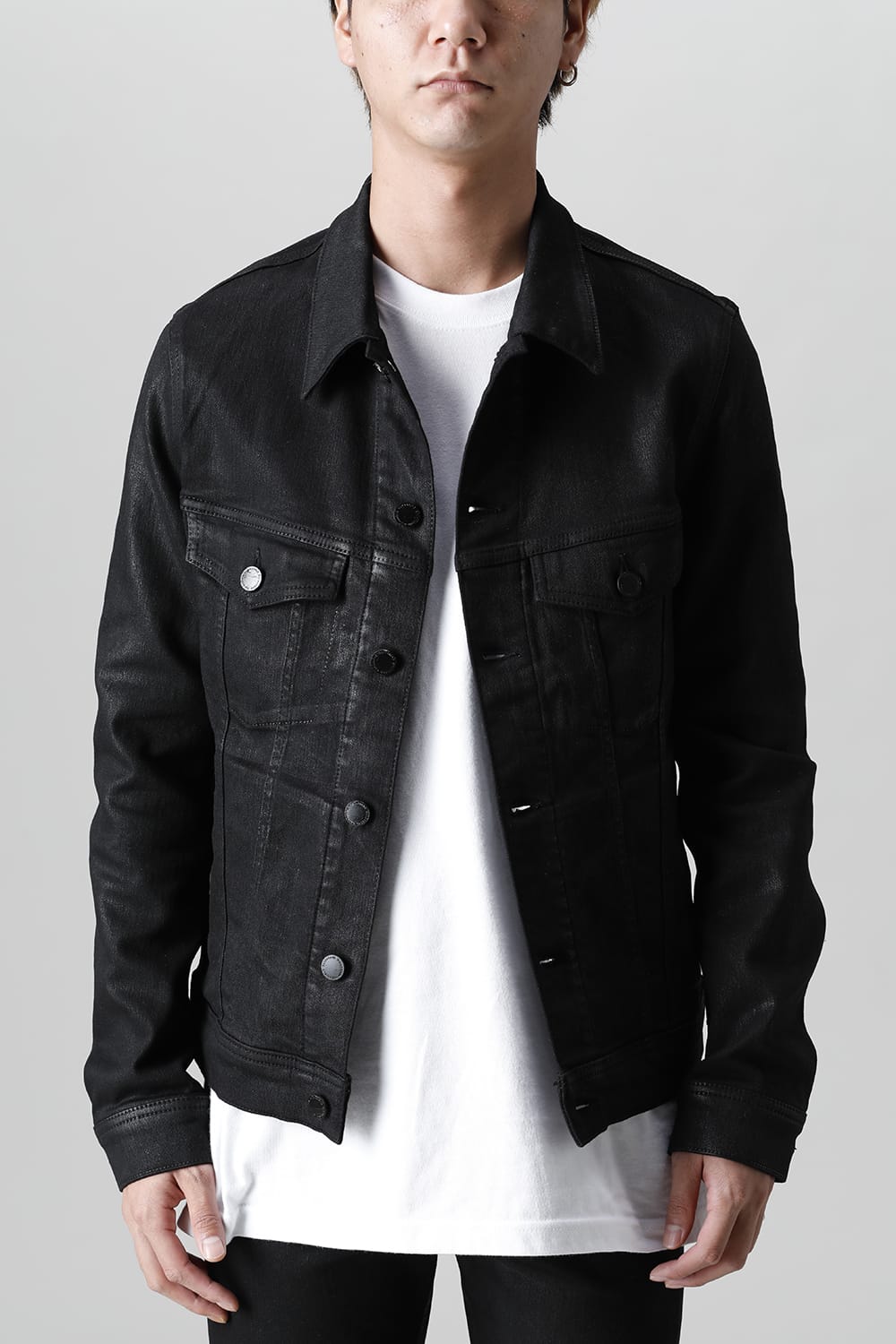 Black coating Denim jacket