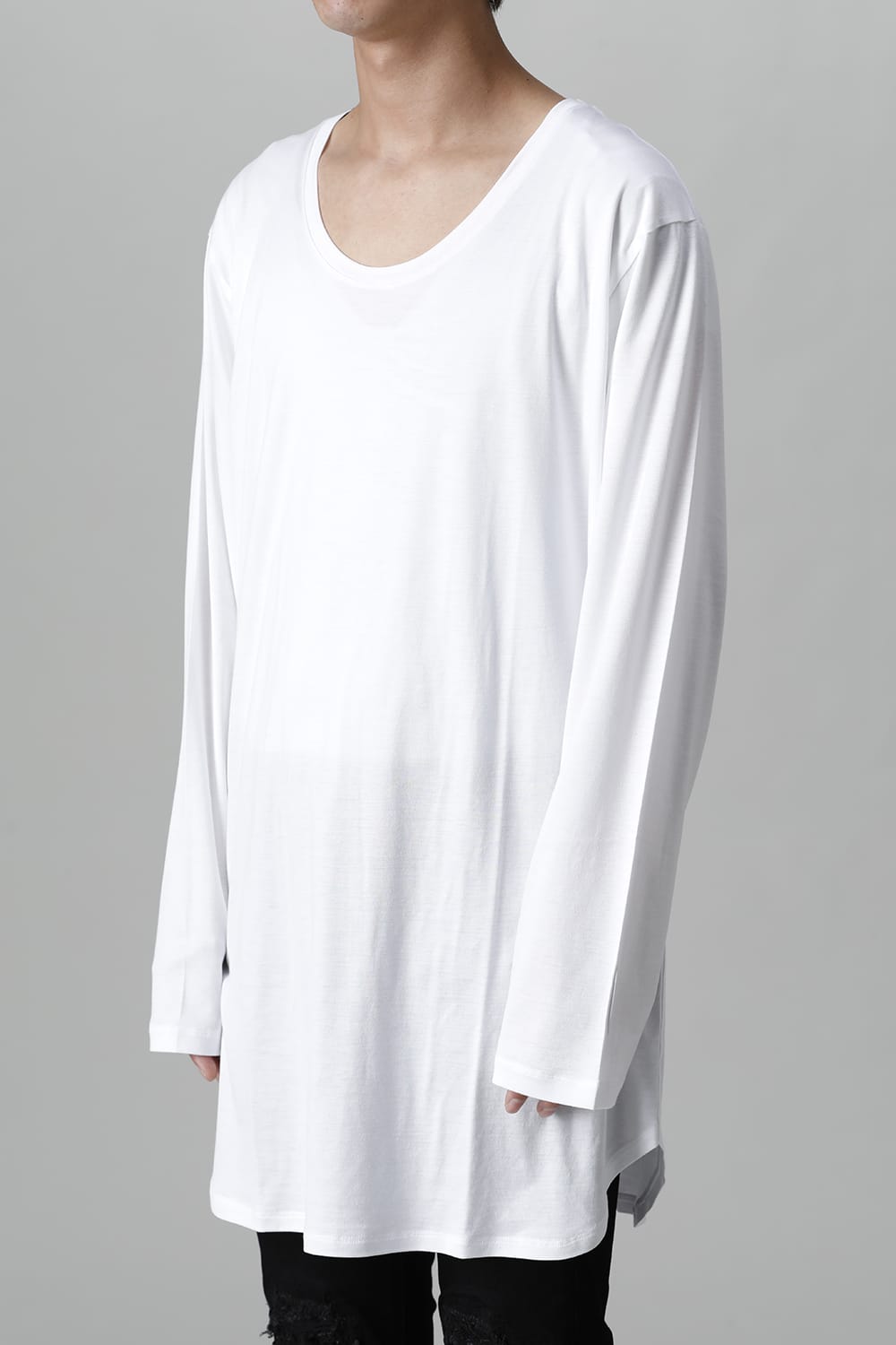 ロングスリーブ ラウンドTシャツ (オフホワイト)