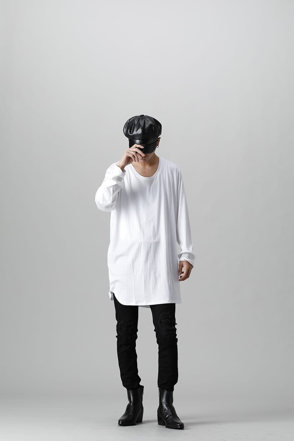 ロングスリーブ ラウンドTシャツ (オフホワイト)