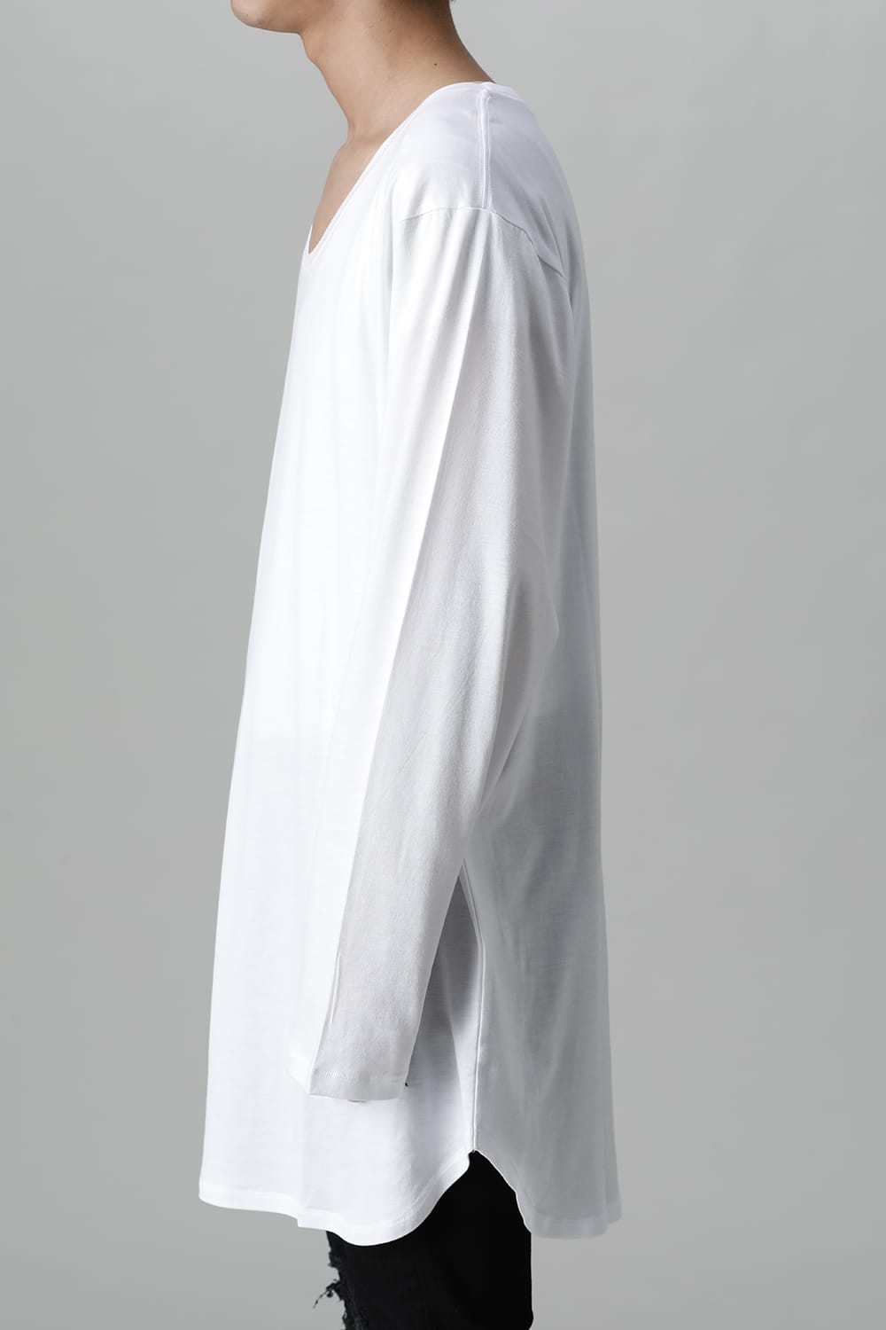 ロングスリーブ ラウンドTシャツ (オフホワイト)