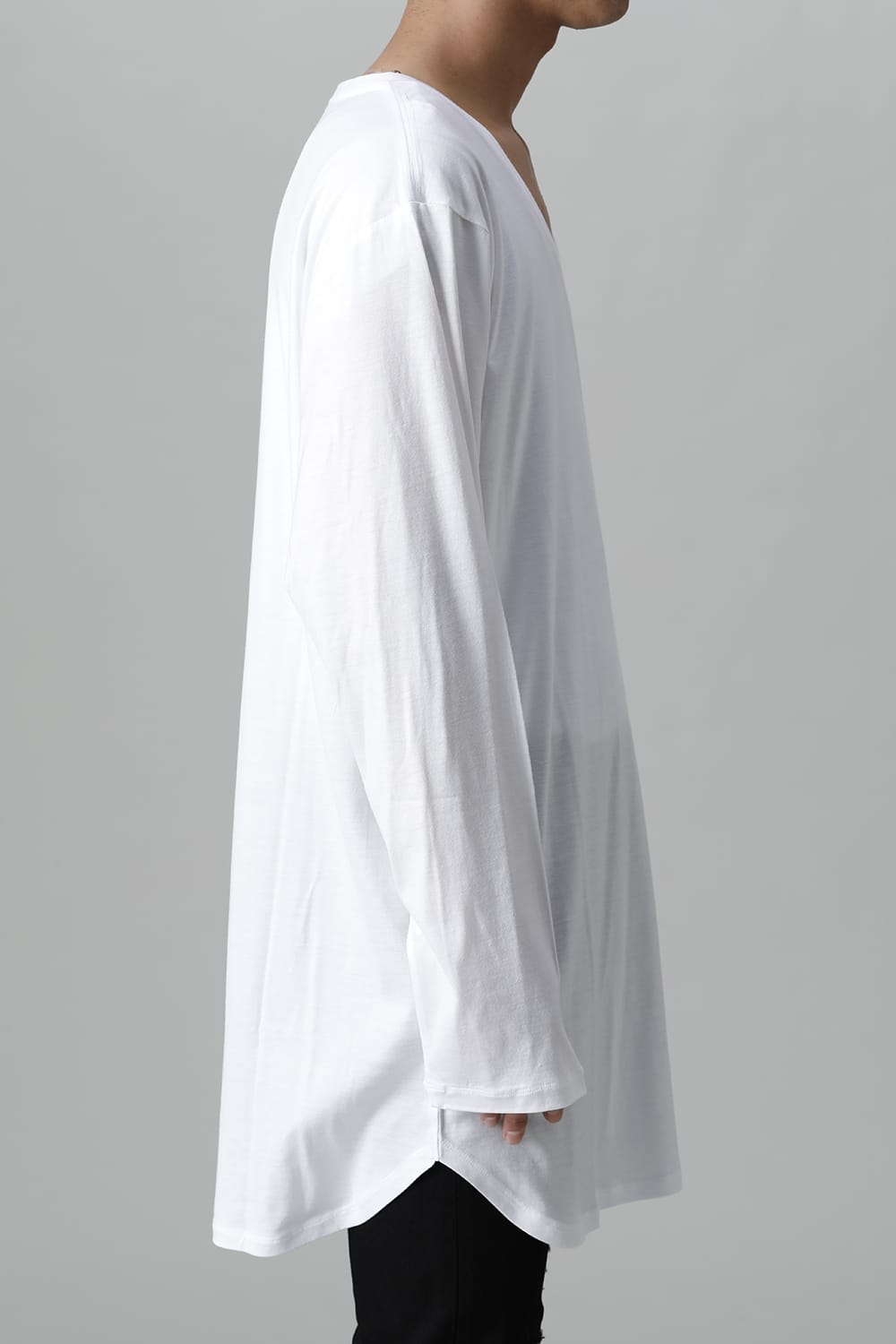 ロングスリーブ ラウンドTシャツ (オフホワイト)