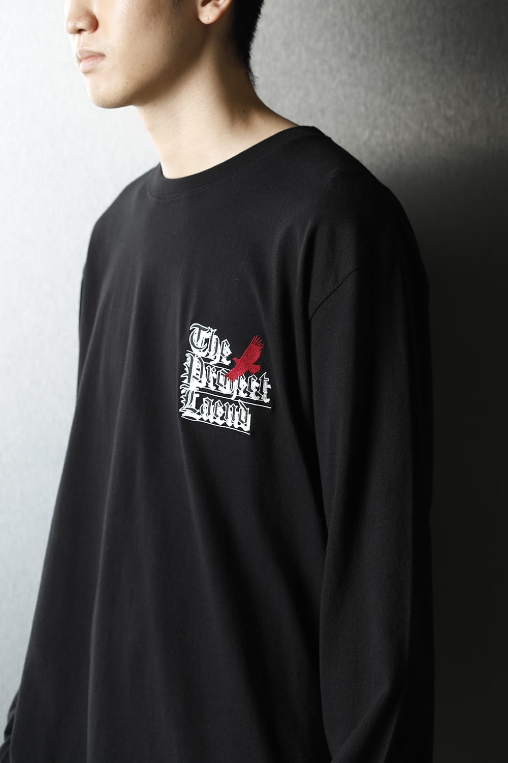 Embroidery Long sleeve t-shirt (Black)