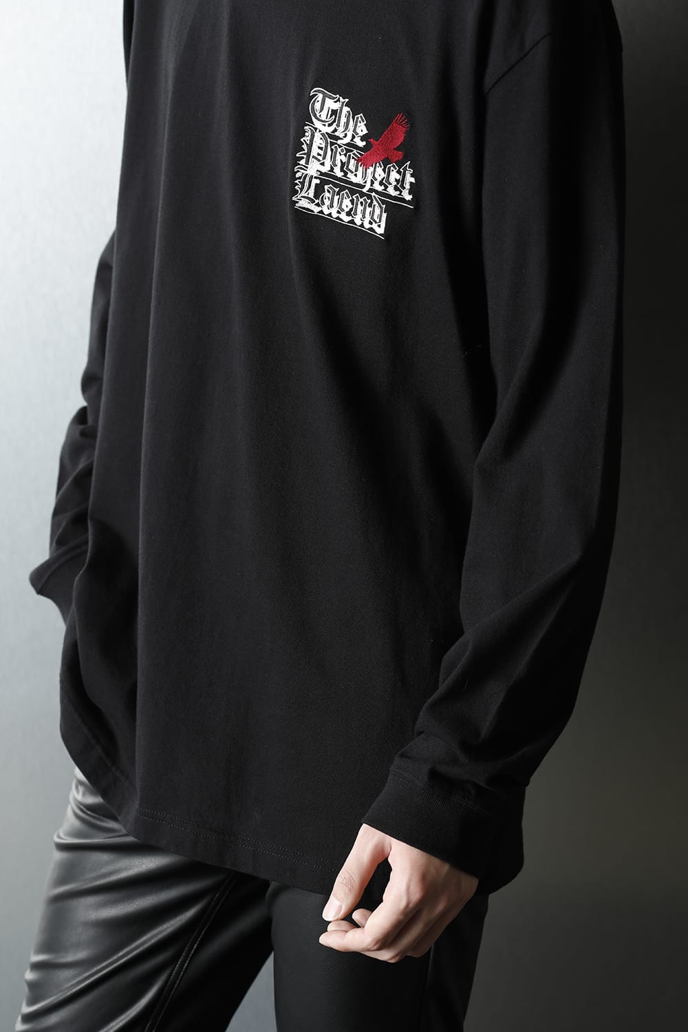 Embroidery Long sleeve t-shirt (Black)