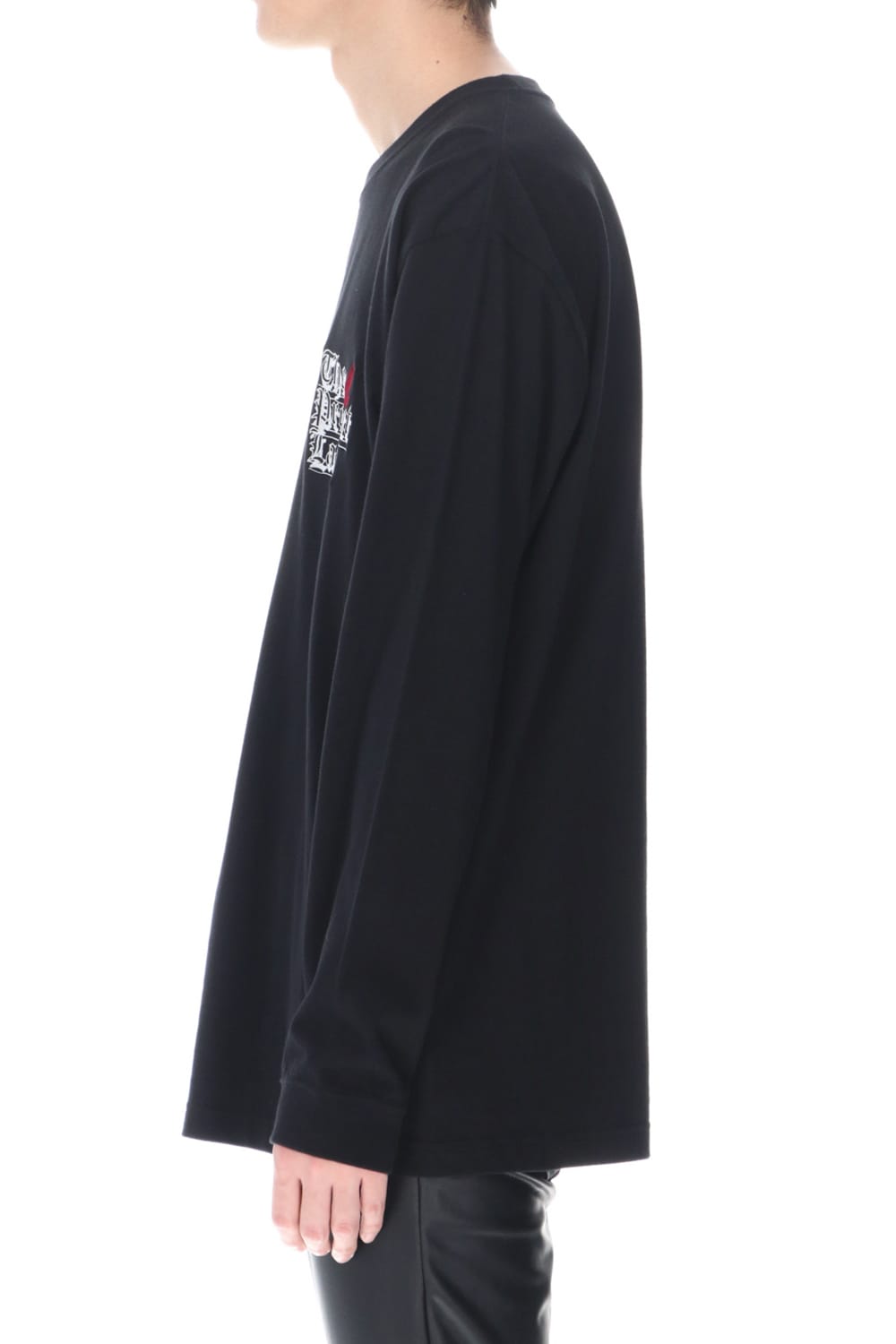Embroidery Long sleeve t-shirt (Black)