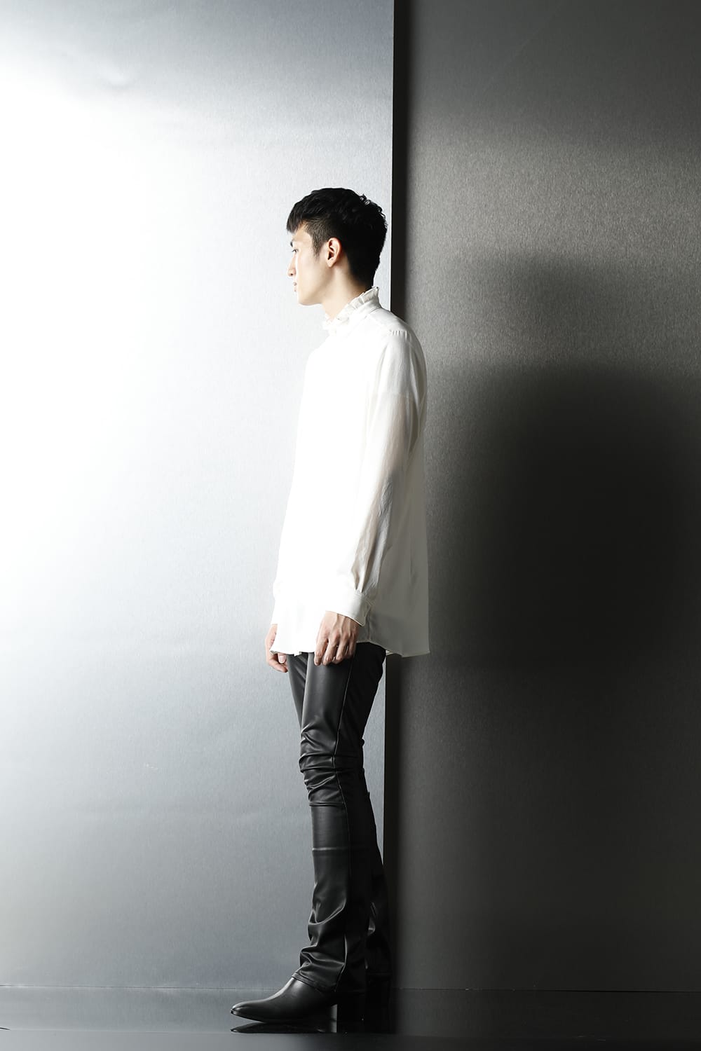 Satin Frill shirt (Cream)