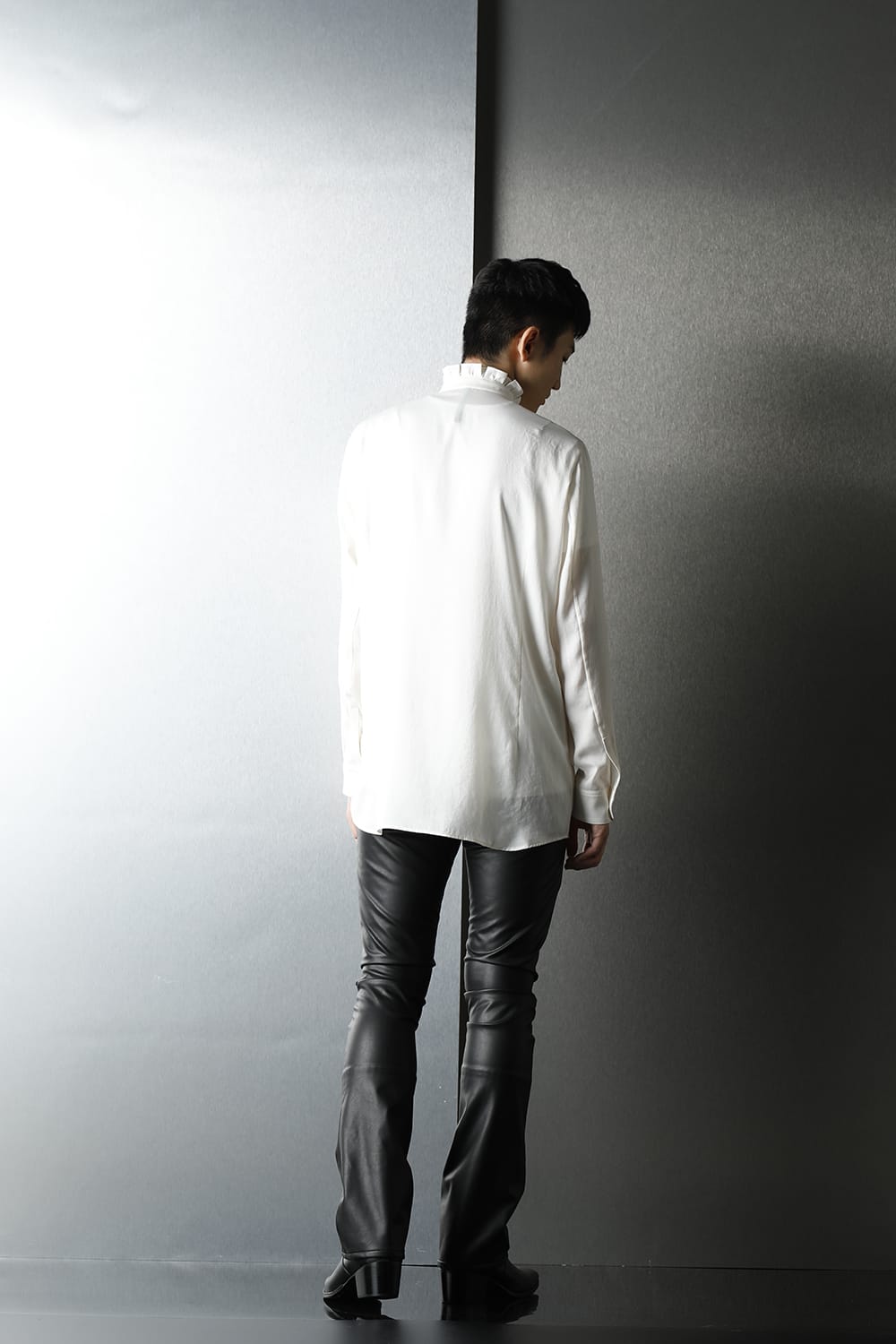 Satin Frill shirt (Cream)