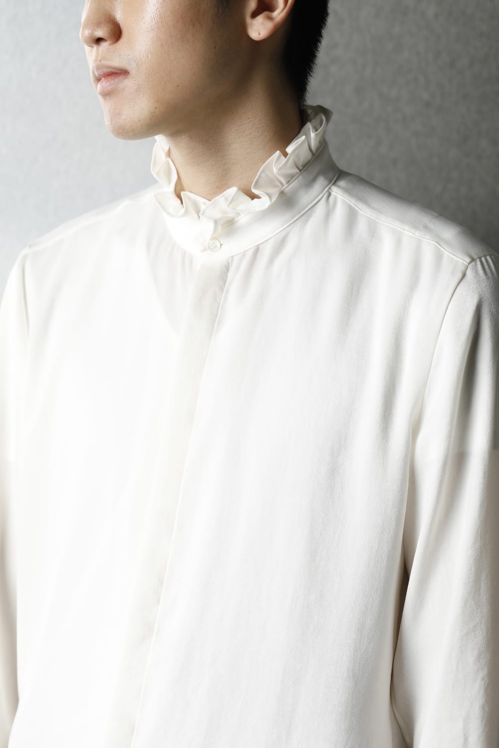 Satin Frill shirt (Cream)