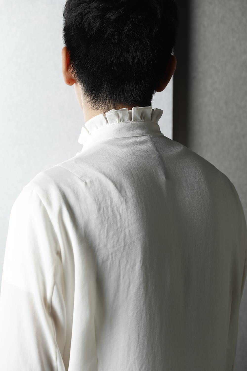 Satin Frill shirt (Cream)