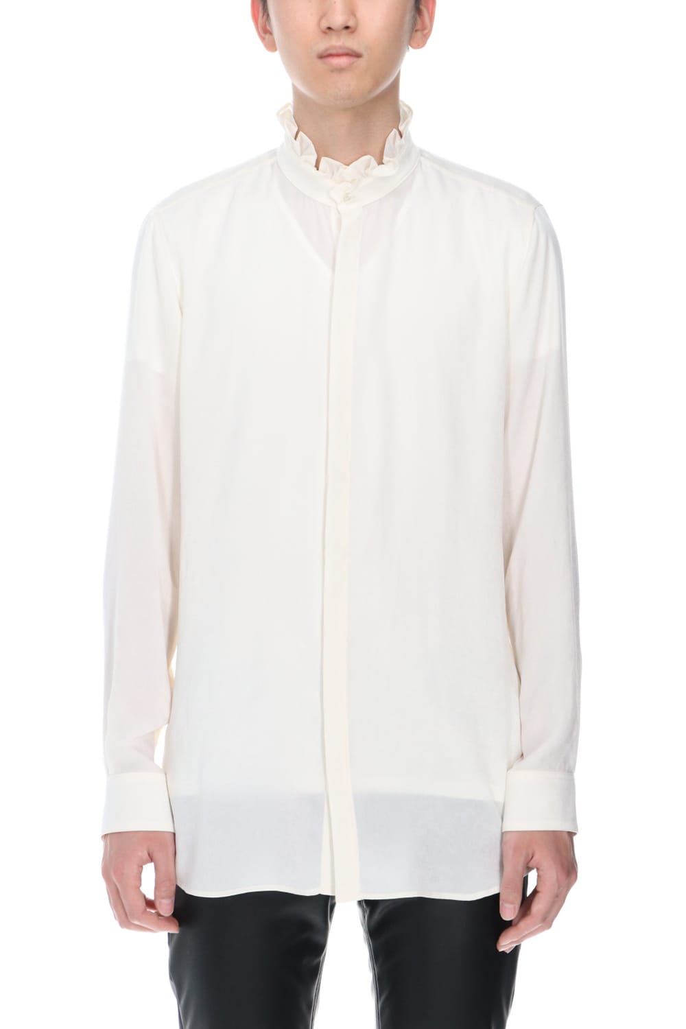 Satin Frill shirt (Cream)