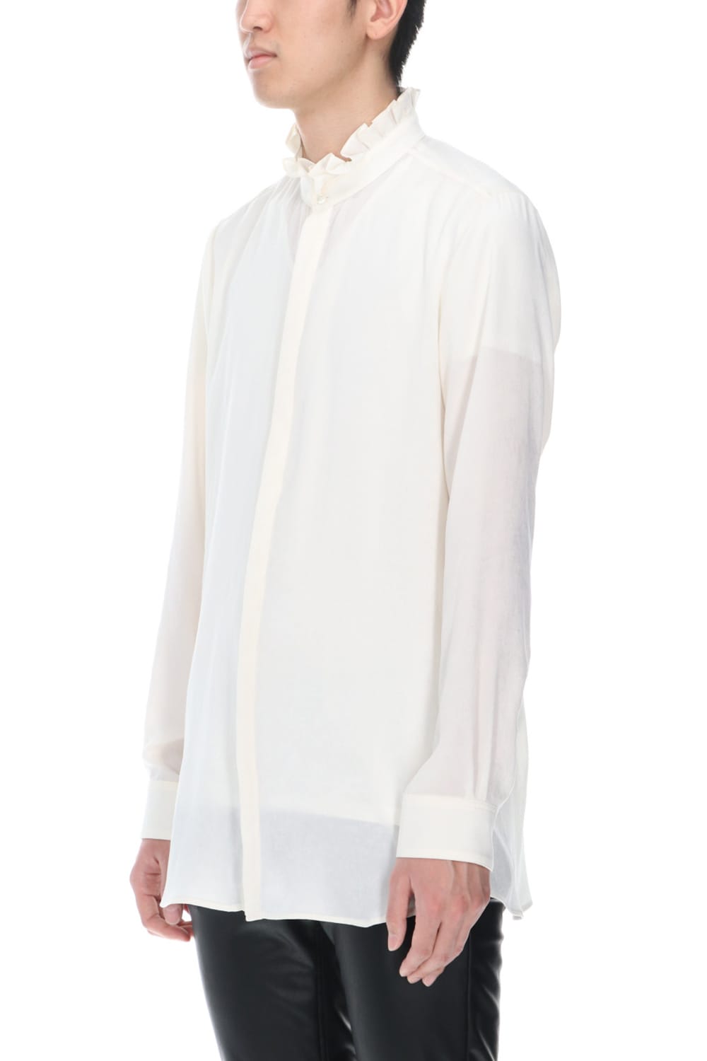 Satin Frill shirt (Cream)