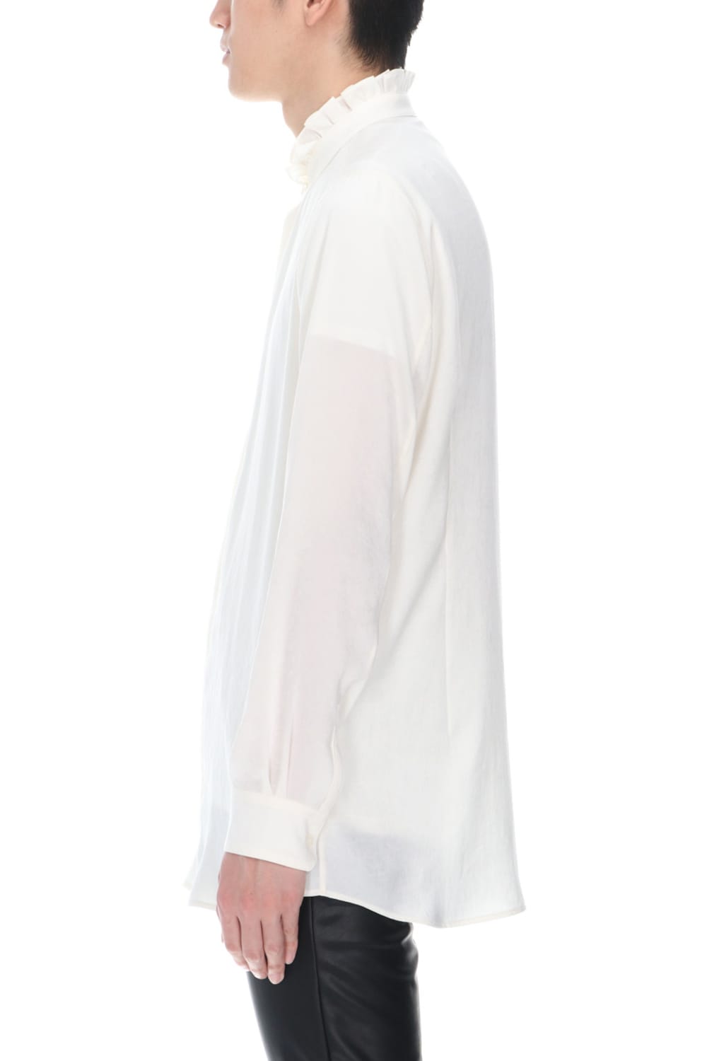 Satin Frill shirt (Cream)