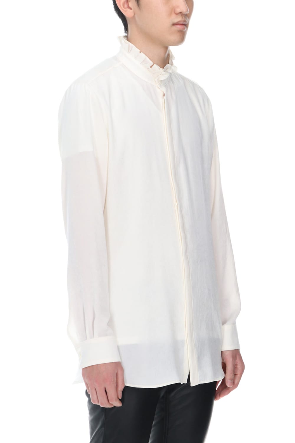 Satin Frill shirt (Cream)