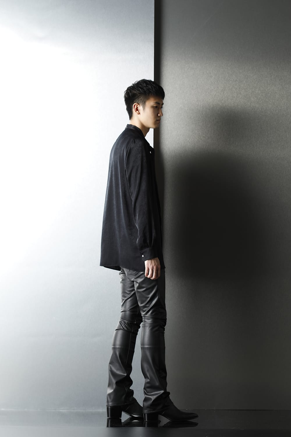 Satin Ribbon shirt (Black)