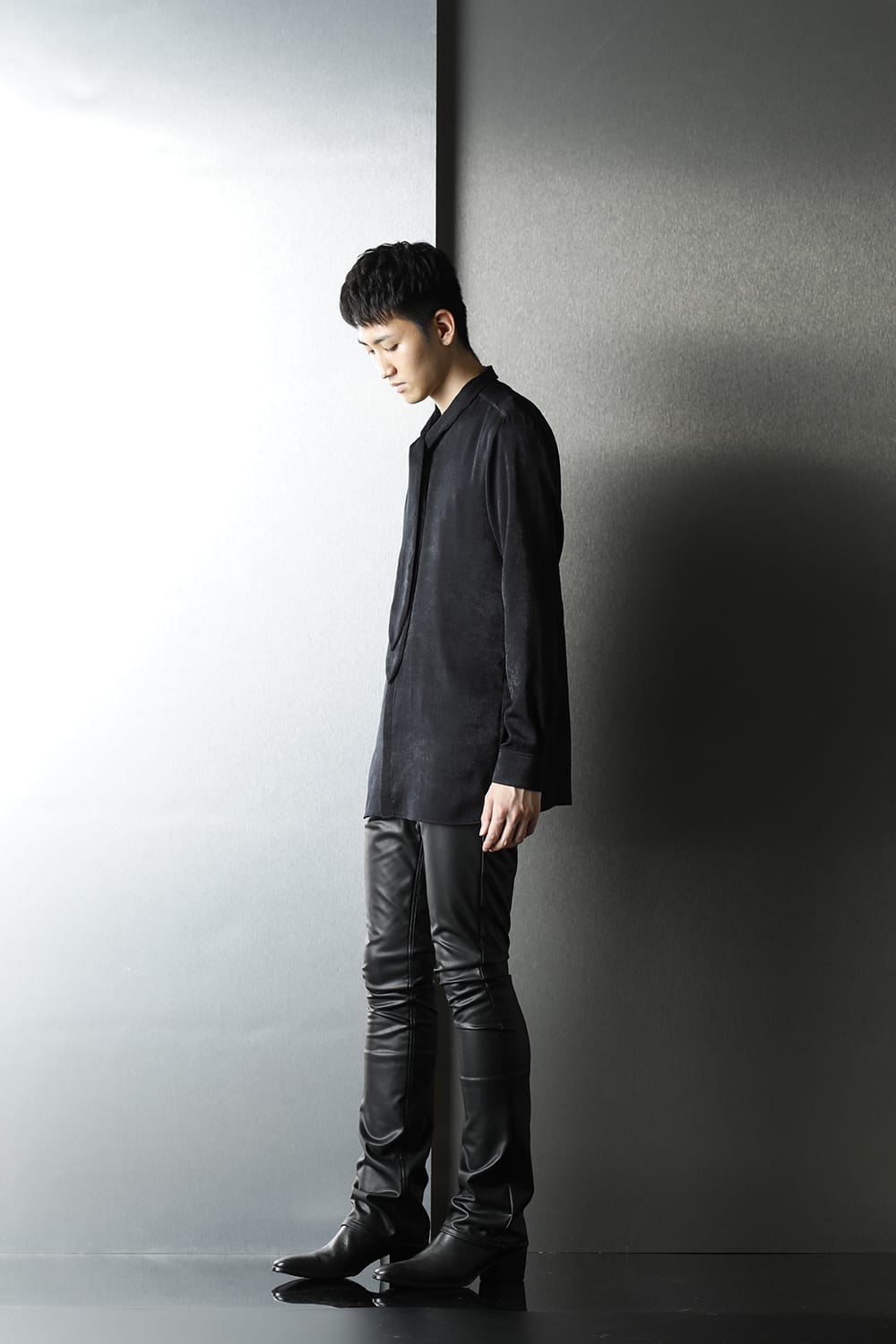 Satin Ribbon shirt (Black)