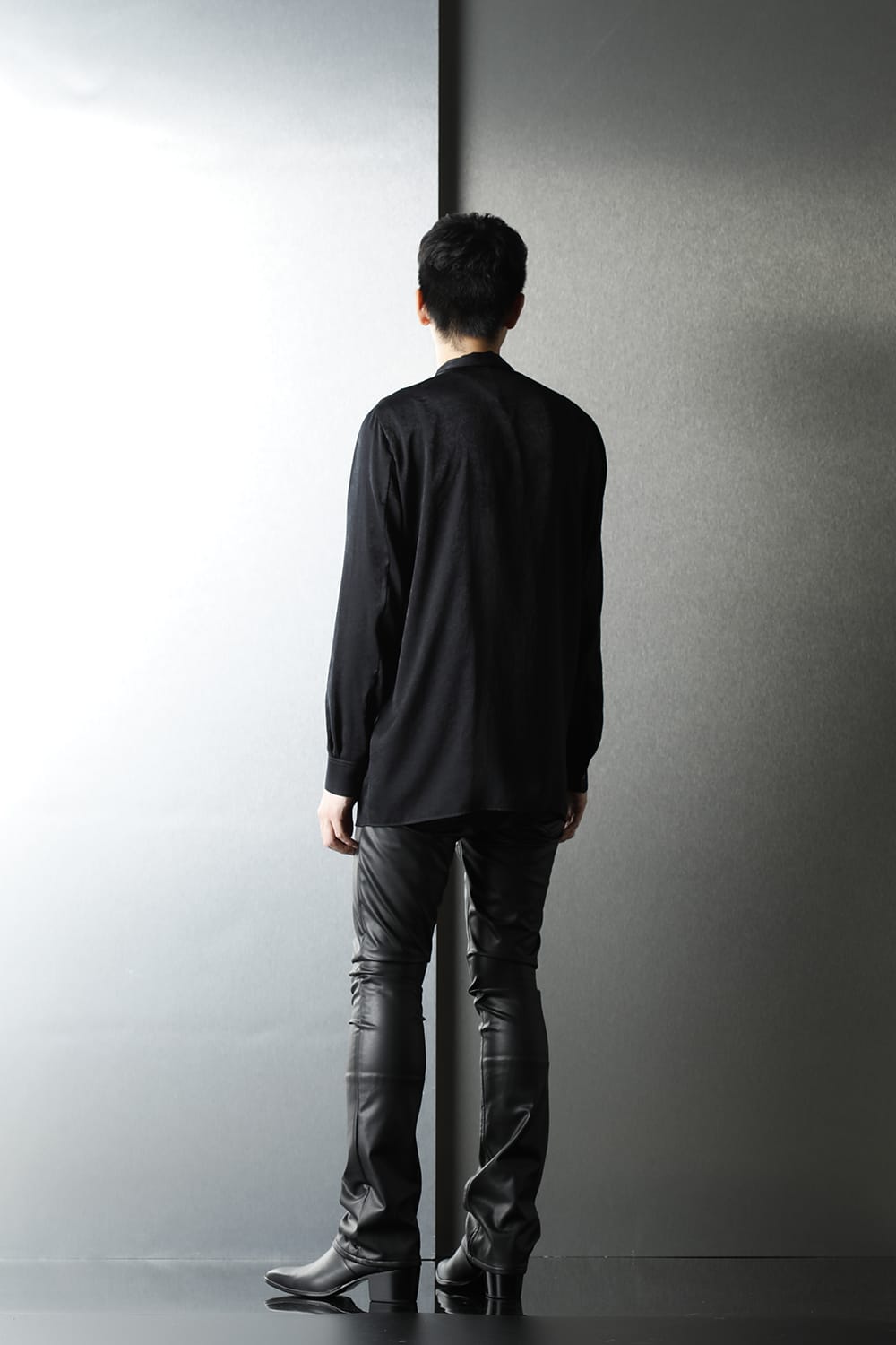 Satin Ribbon shirt (Black)