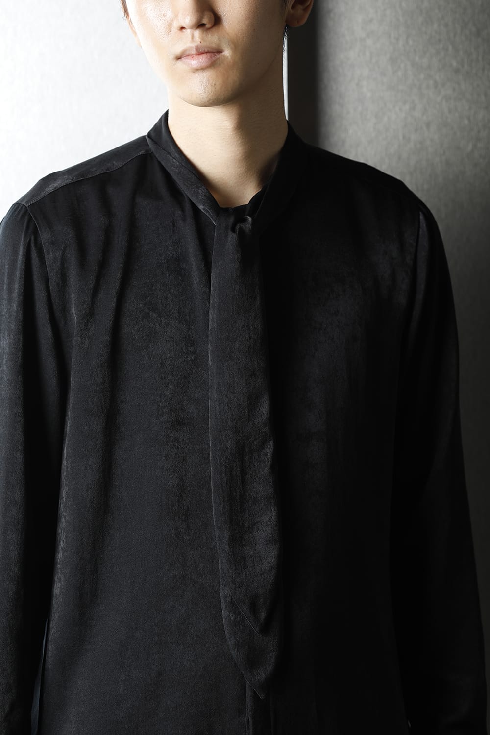 Satin Ribbon shirt (Black)