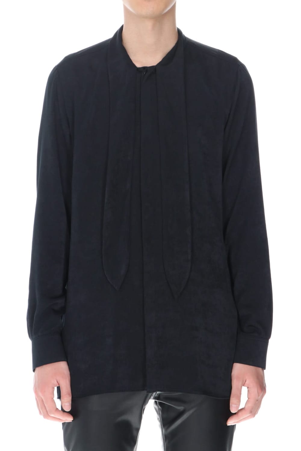 Satin Ribbon shirt (Black)