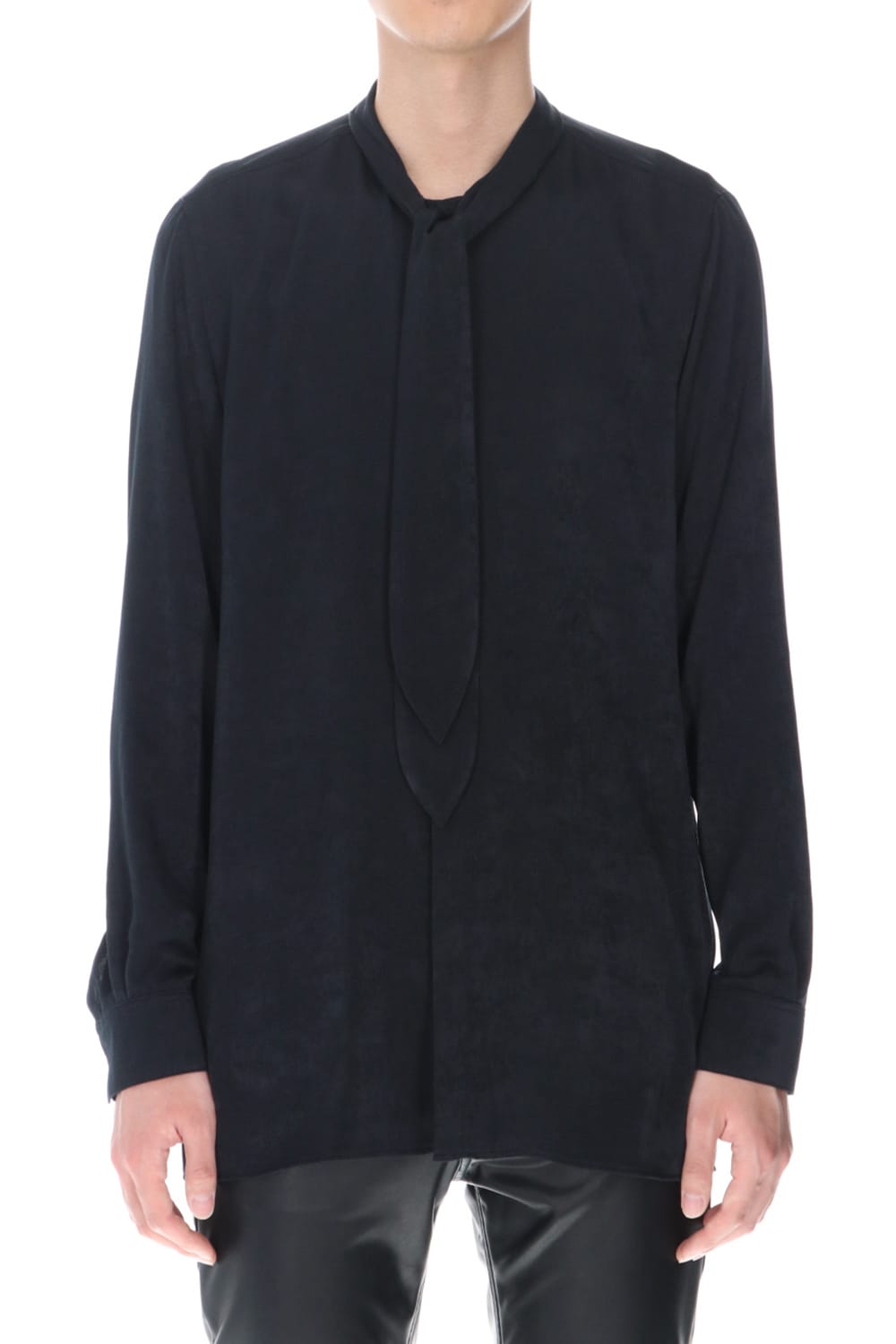 Satin Ribbon shirt (Black)