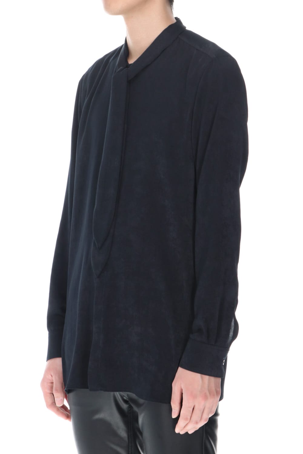 Satin Ribbon shirt (Black)