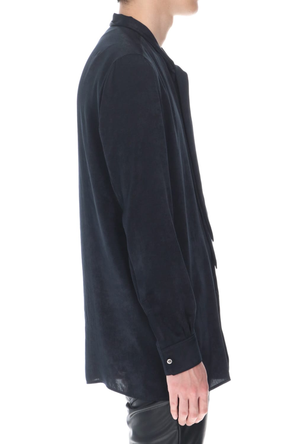 Satin Ribbon shirt (Black)