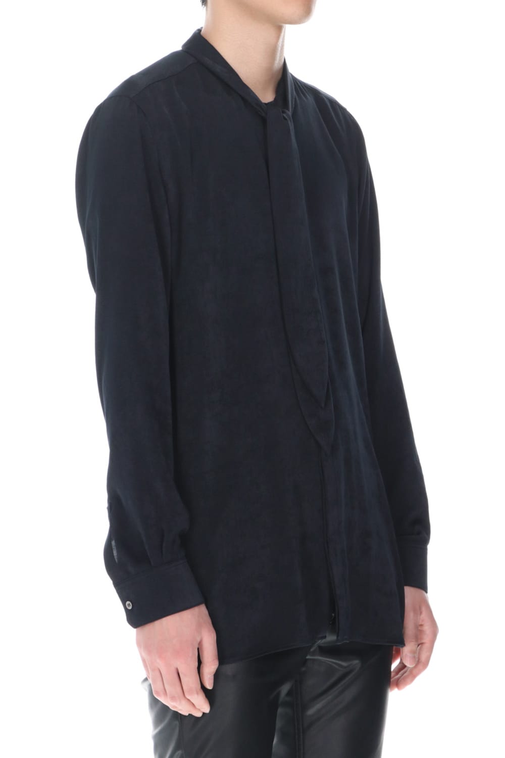 Satin Ribbon shirt (Black)