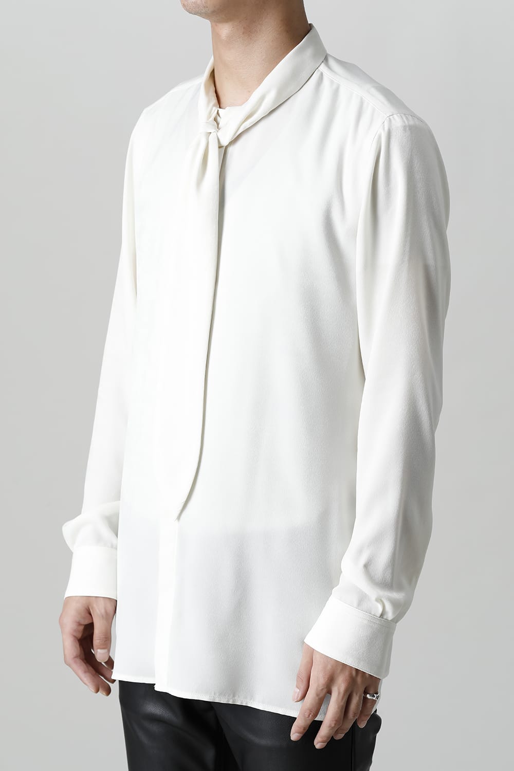 Satin Ribbon shirt (Cream)