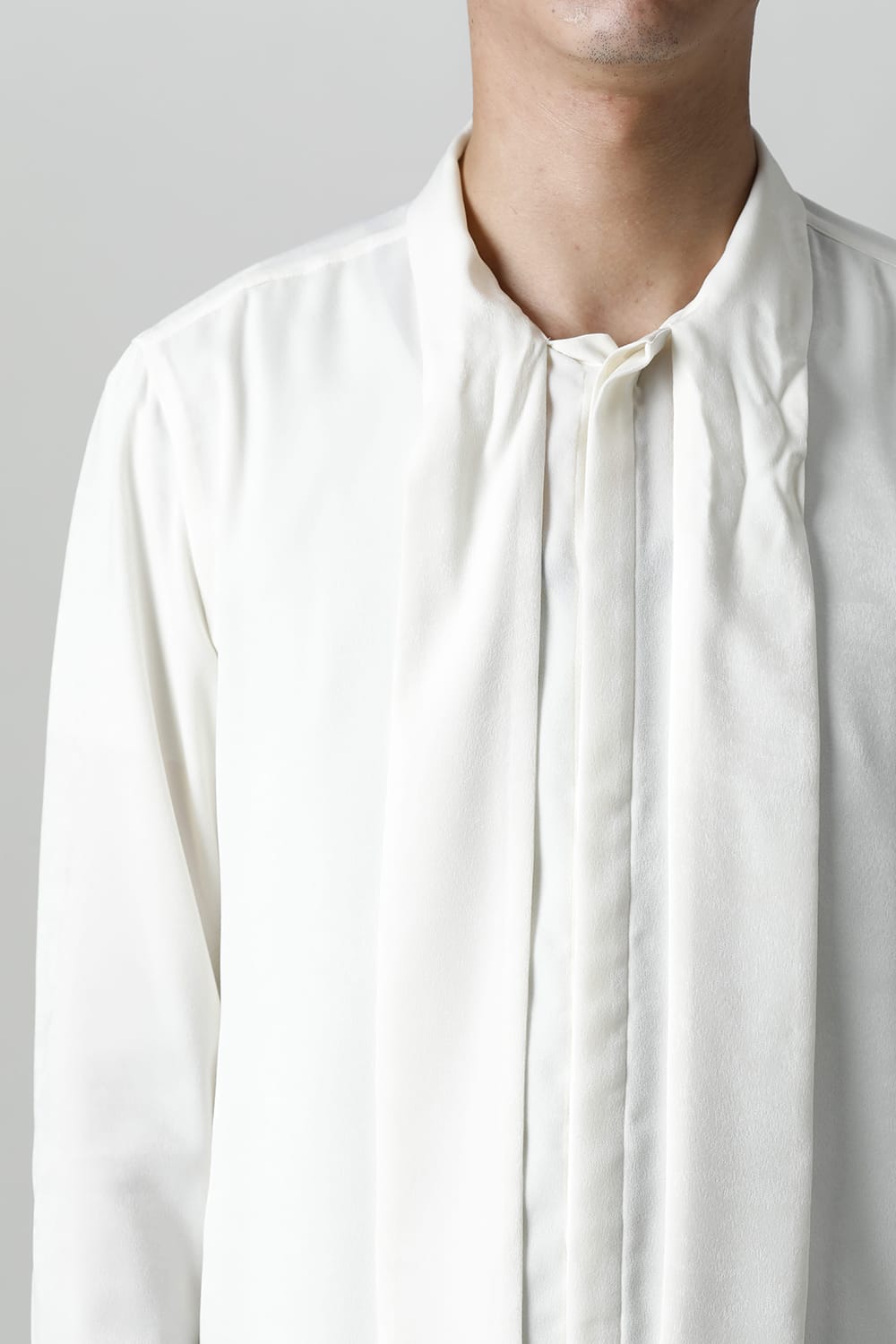 Satin Ribbon shirt (Cream)