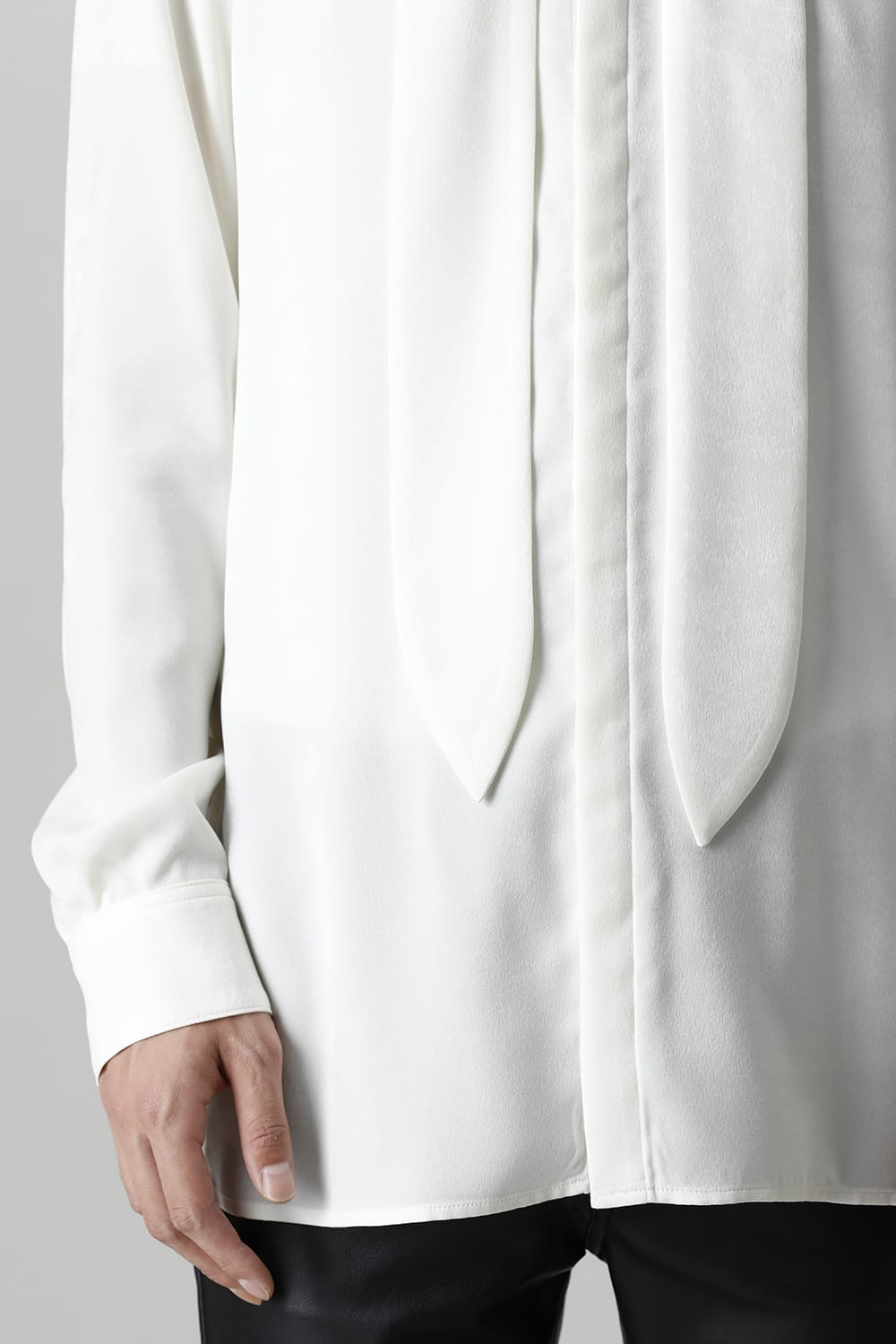 Satin Ribbon shirt (Cream)