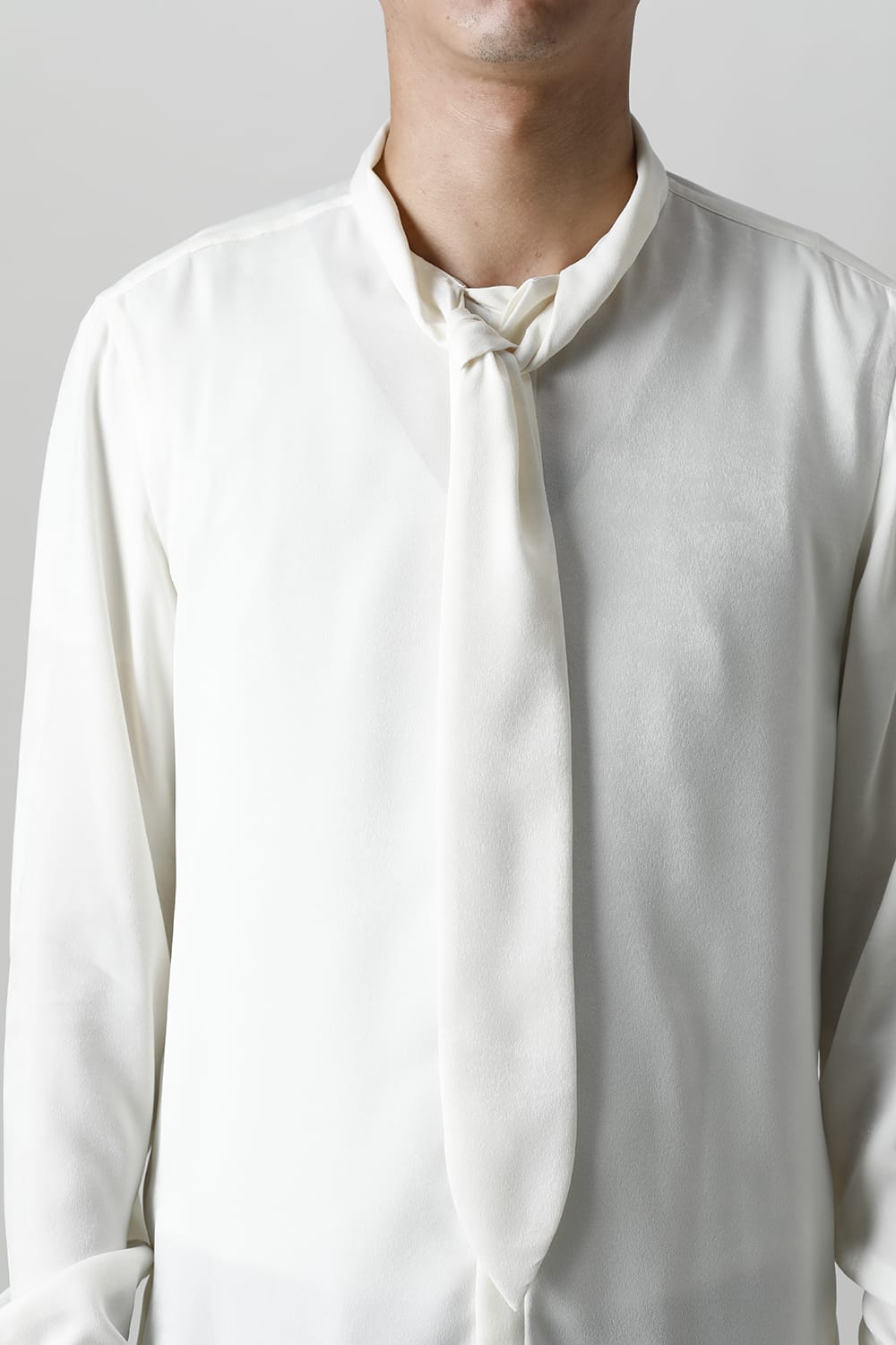 Satin Ribbon shirt (Cream)