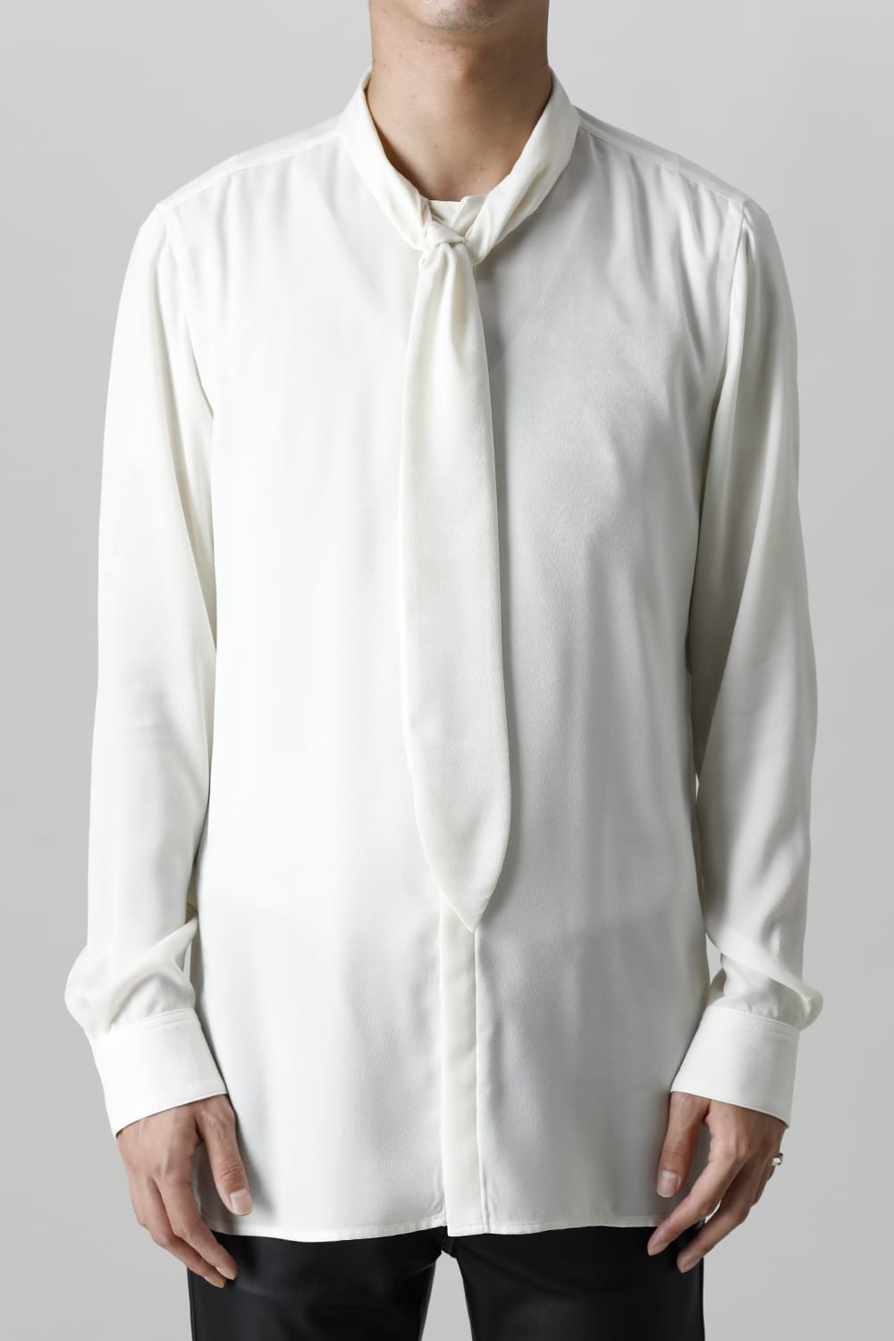 Satin Ribbon shirt (Cream)