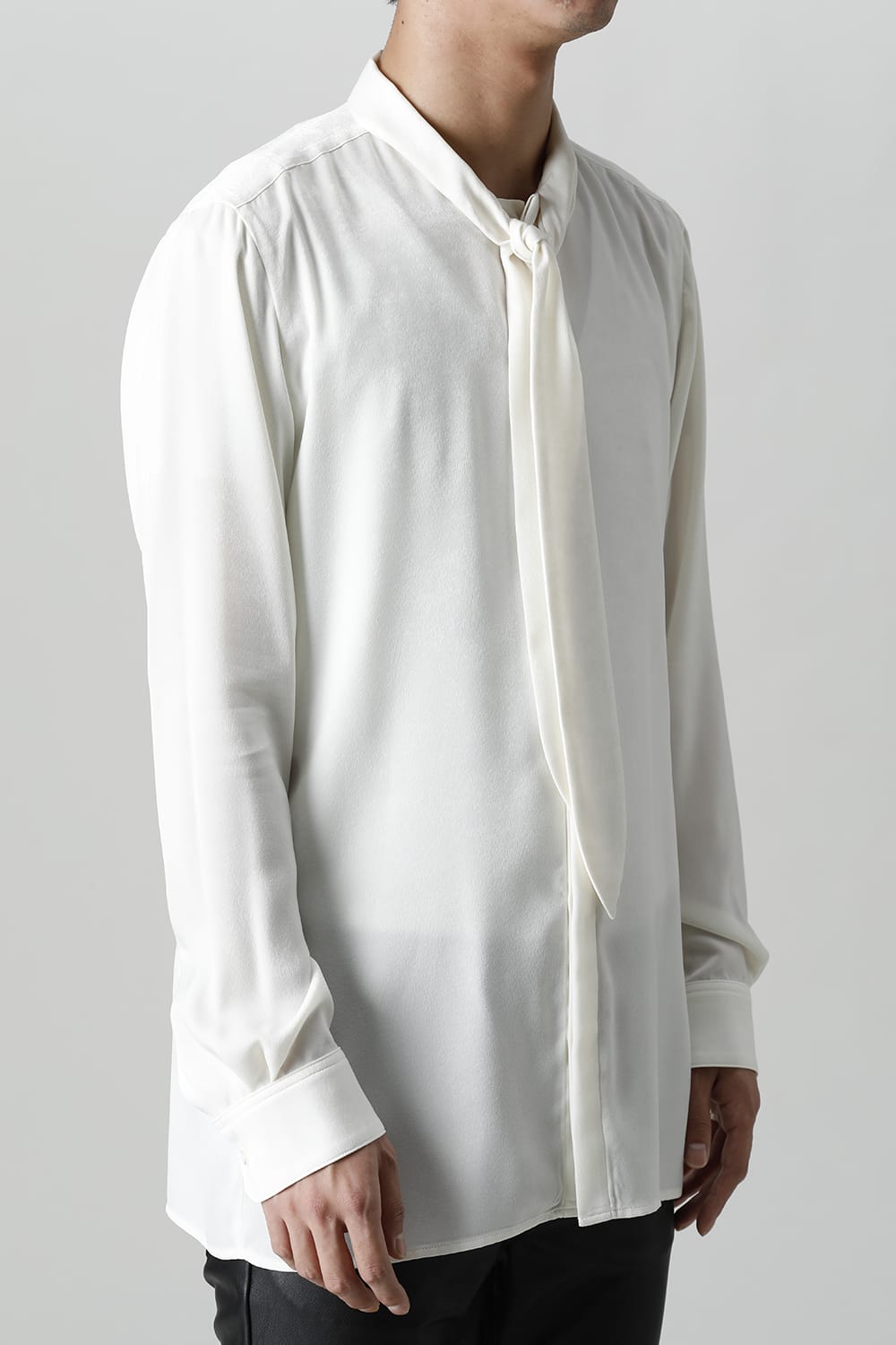 Satin Ribbon shirt (Cream)