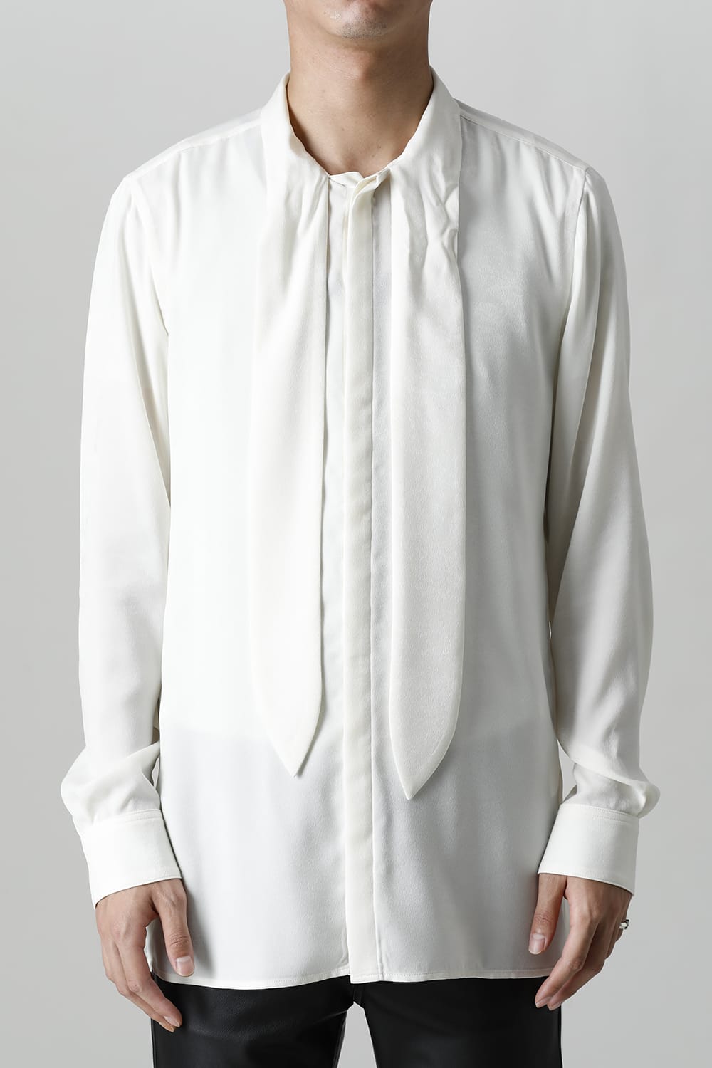 Satin Ribbon shirt (Cream)