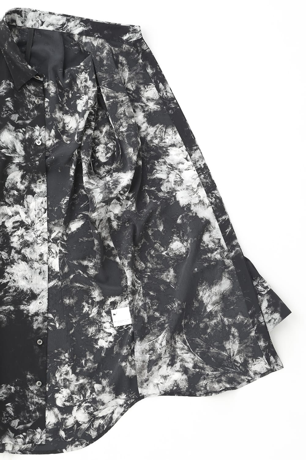 Flower print Shirt (Black×Gray)