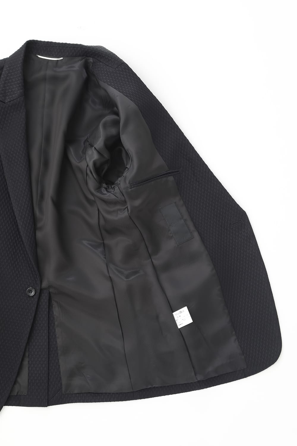 ジャガード 1B テーラードジャケット (ブラック)