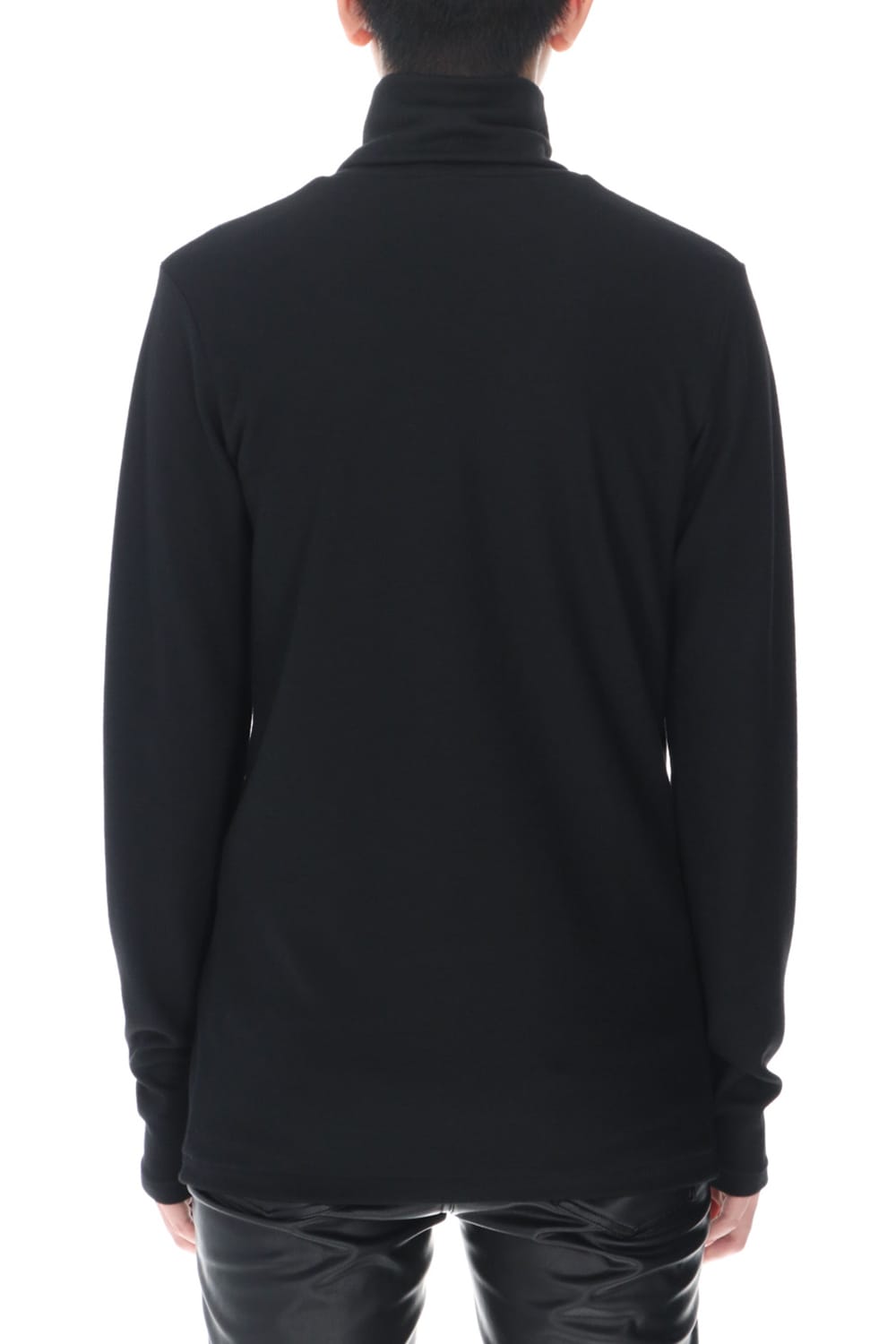 Washable wool Turtleneck pullover (Black)