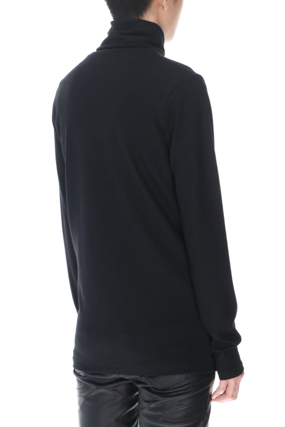 Washable wool Turtleneck pullover (Black)