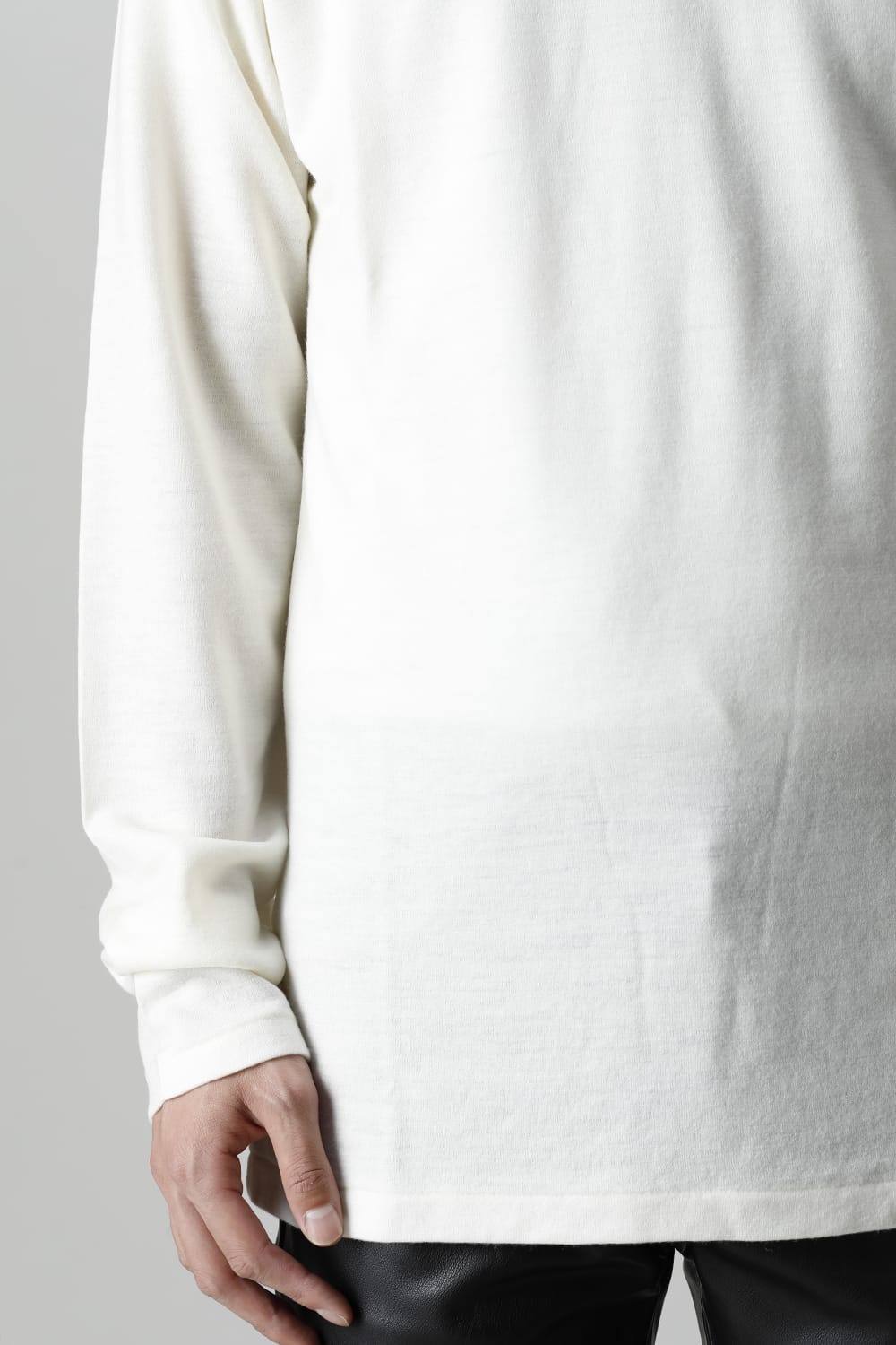 Washable wool Turtleneck pullover (Cream)