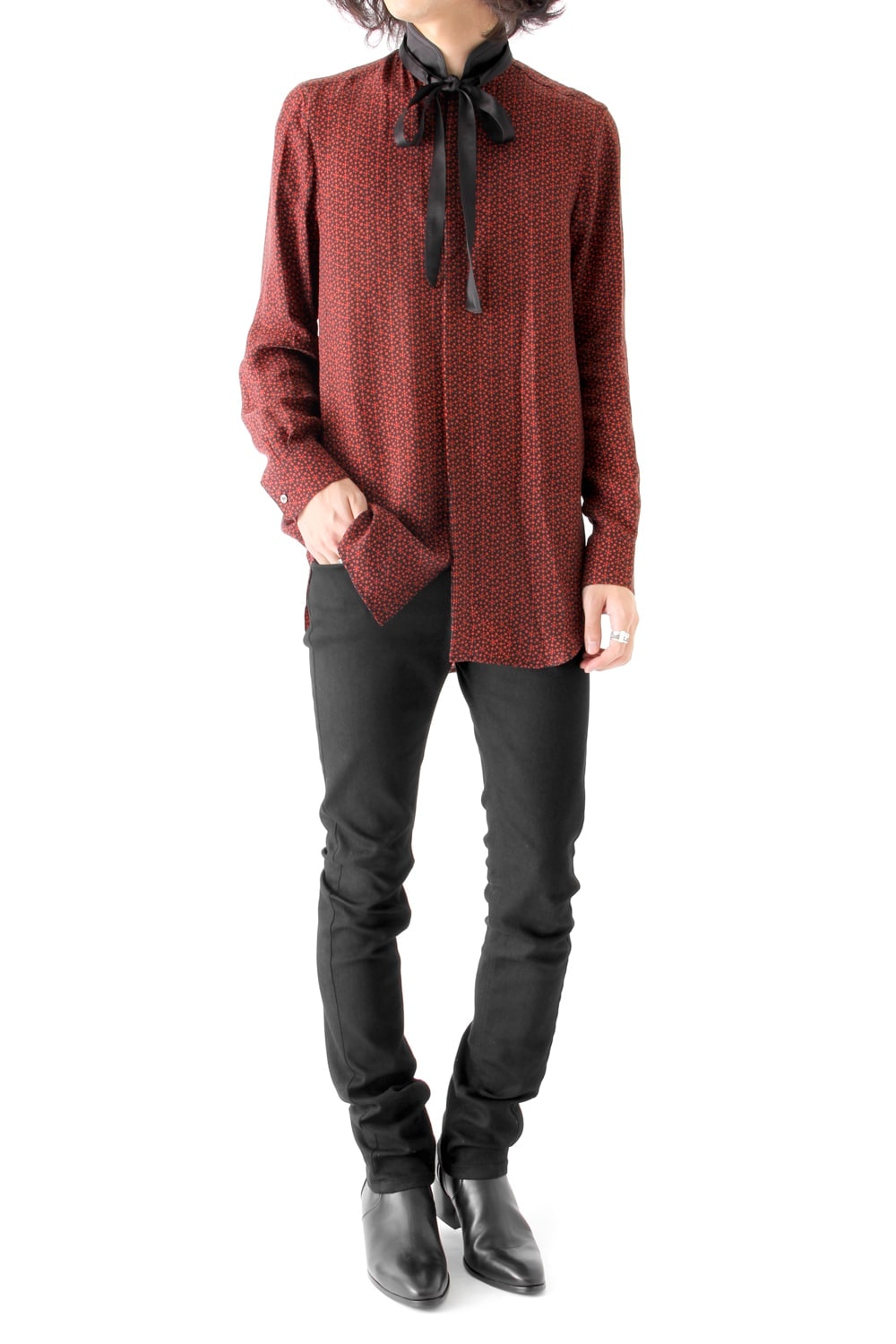 CUPRO TWILL GRAPHIC PRINT SHIRT