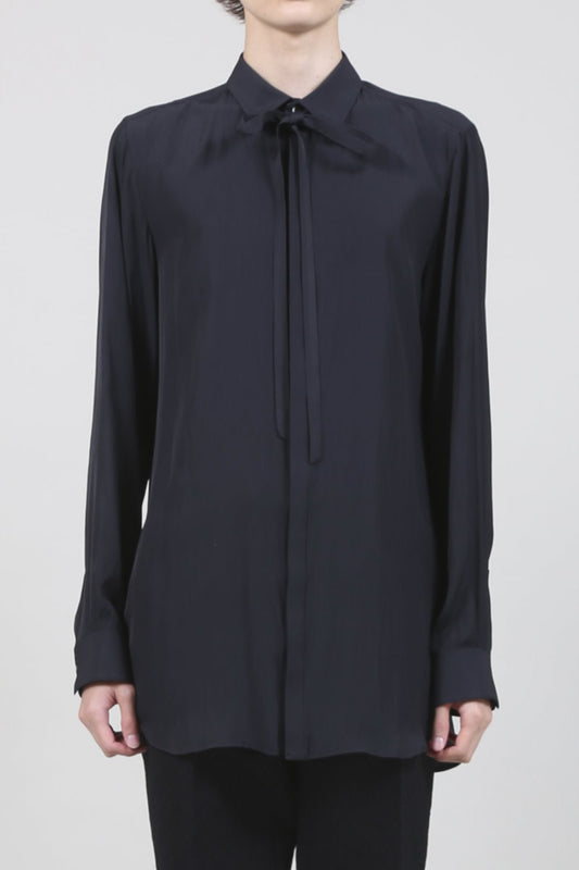 Dechine Stripe Jacquard Regular shirt with Ribbon Black
