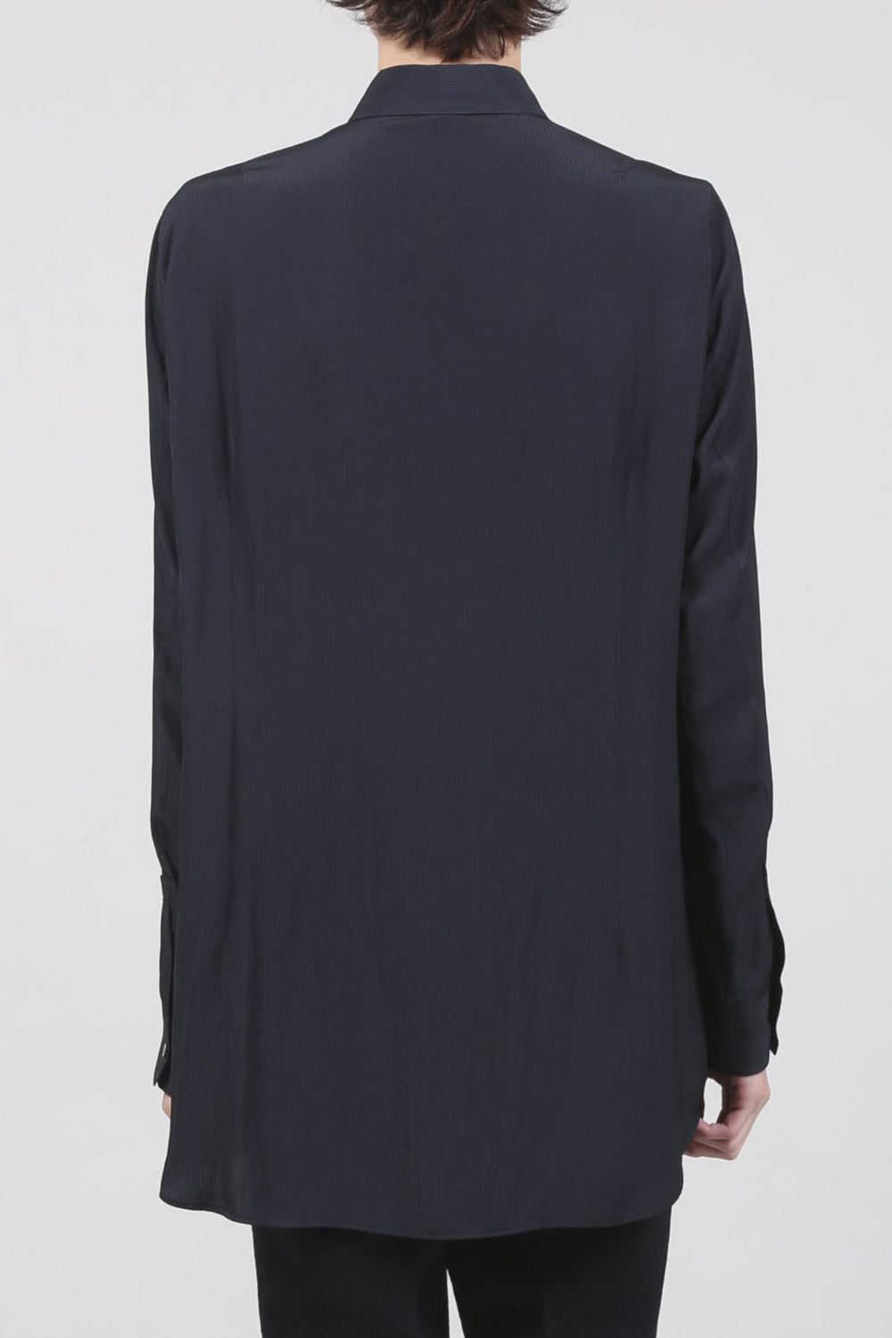 Dechine Stripe Jacquard Regular shirt with Ribbon Black