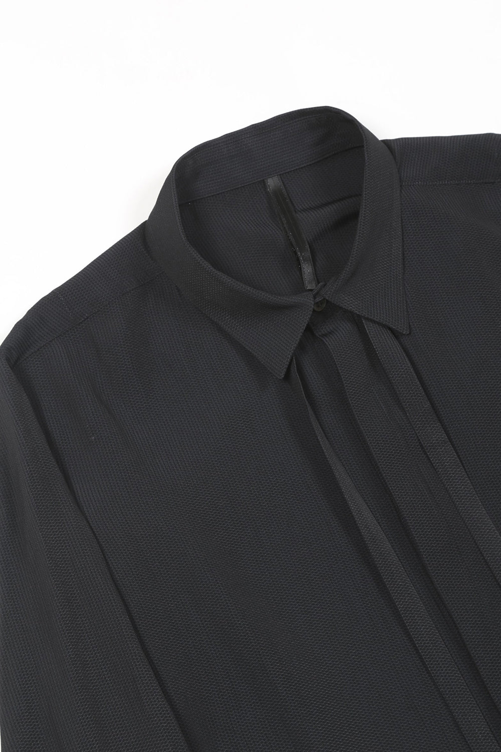 Dechine Stripe Jacquard Regular shirt with Ribbon Black