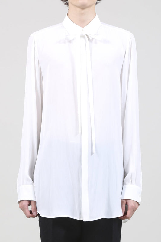 Dechine Stripe Jacquard Regular shirt with Ribbon Off White