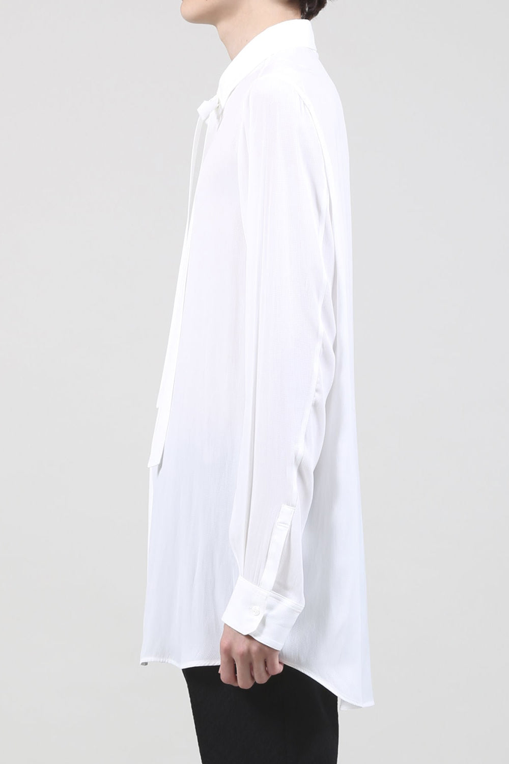 Dechine Stripe Jacquard Regular shirt with Ribbon Off White