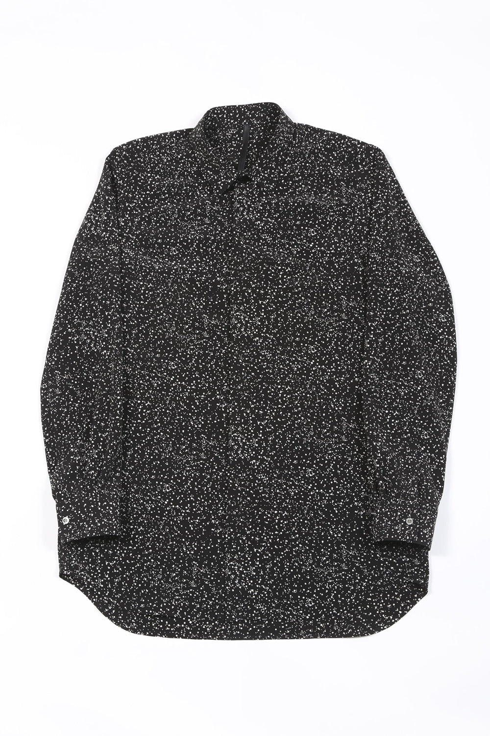 Dechine Random Dot print Ribbon Regular shirt Black × Off White