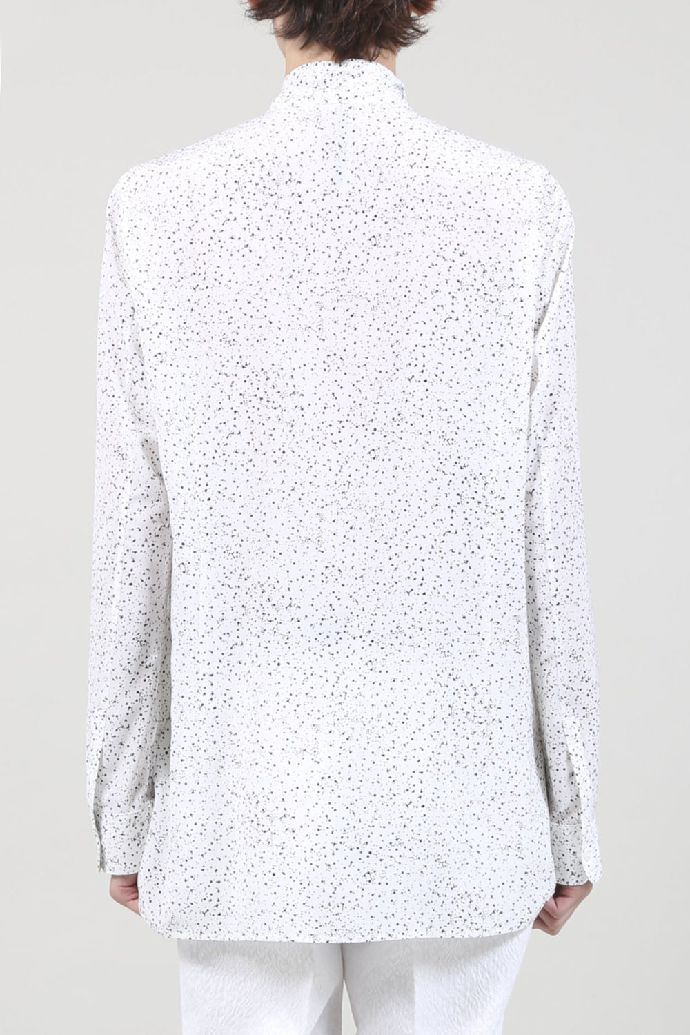 Dechine Random Dot print Ribbon Shirt Off White × Black