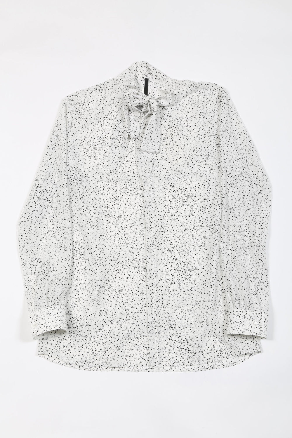 Dechine Random Dot print Ribbon Shirt Off White × Black