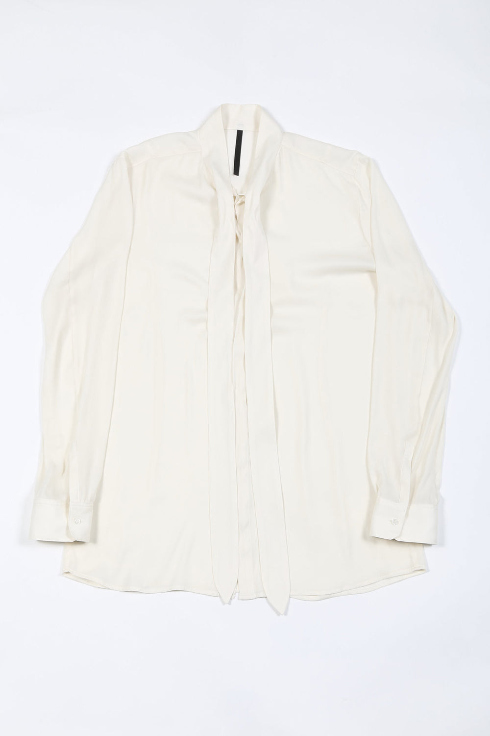 Clair satin Ribbon shirt Cream