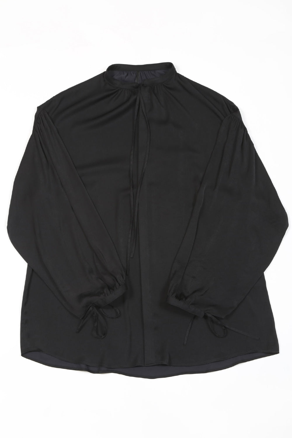 Clair satin Smock shirt Black